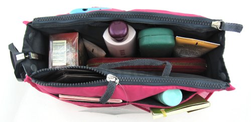 Periea Handbag Organizer, 12 Compartments - Chelsy (Bright Pink, Large)
