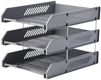 Chrome 9636 3-Tier Plastic Document Tray (Grey)