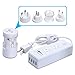 FlePow 1250W Power Strip+International Travel Outlet Plug Adapter(US to Euro/UK UK to USA/AU) Portable Global Converter with 2AC Outlets 4 USB Ports Travel Charger for iPhone