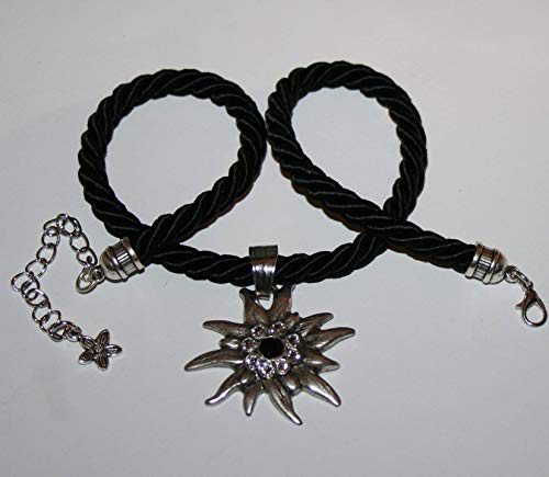 Dirndl necklace costume jewelry dirndl necklace cord edelweiss pendant - Thumbnail 3