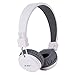 SODEE Folding Stereo Wired Headphones for Kids,Girls Headphones,Boys Headphone,in-line Microphone Remote Control Adjustable Over Ear Headphone Kids Headsets with Soft Earpads for Cellphones (White)