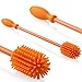 Antibacterial Silicone Bottle Brush | 12.5” Long Handle for Hard to Reach Spots | Ergonomic Baby Bottles Cleaning Brush | Cleaner & Scrubber for Water Bottle, Thermos, Vase, Flask & Glass Containers