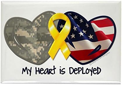 CafePress My Heart is Deployed Rectangle Magnet, 3"x2" Refrigerator Magnet