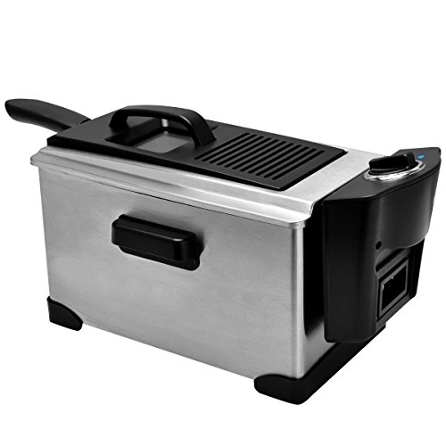 Click Here to See More Images Vanda6549 Deep Fryer Oil Basket 3.5Qt Electric 1600W Stainless Steel Temperature Control