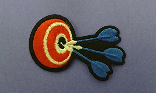 2 pieces DARTS Iron On Patch Applique Motif Fabric Children Games Dartboard Decal 2.7 x 1.6 inches (6.8 x 4 cm)