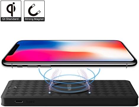 Wireless Power Bank, MAGQI Magnetic Qi Wireless Power Bank 6000mAh Fast Charging for iPhone 8 / 8 Plus, iPhone X, Samsung Galaxy Note 8 / S8 / S8 Plus, S7 / S7 Edge and Qi-Enabled Devices