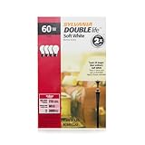 Sylvania Double life Soft White (60 Watts),4 count