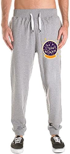 Nevertheless See A Strong Woman Men's Juniors Soft Jogger Pants Jersey Pocket Pant