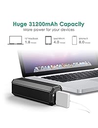 AC Outlet   Banco de alimentación portátil universal (116 Wh 31200 mAh, 100 W, cargador para portátil de viaje y batería externa, para HP, Dell, Lenovo, MacBook)