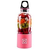 Bingo Personal Smoothie Blender Rechargeable Electric Juice Maker Portable Drink Mixer with 500ml Water Bottle for Office Outdoors Travelling
