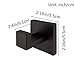 Aothpher Matte Black Classic Wall Hook Stainless Steel Bathroom Towel Coat Hook Kitchen Cloth Hanger Wall Mounted, 1 Pack