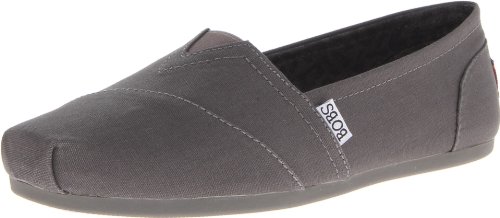 BOBS from Skechers Women's Plush Peace and Love Flat,Charcoal,10 M US