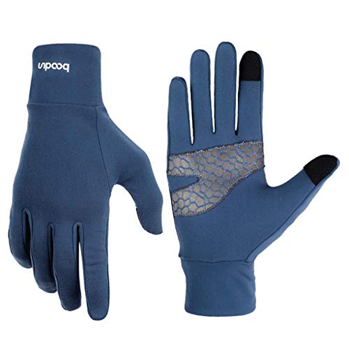 Unisex Winter Gloves, Warm Thermal Gloves Running Gloves Cold Weather Gloves Driving Riding Cycling Gloves Outdoor Sports Gloves for Men and Women (Navy, L)