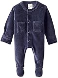 L'ovedbaby Unisex-Baby Newborn Organic Cotton Velour Footed Overall, Navy, New Born