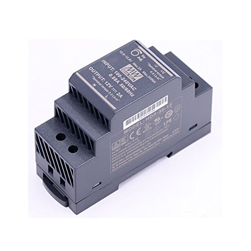Original MEAN WELL HDR-30-12 24W 2A 12V DIN Rail Power Supply meanwell step shape mini slim size power source 12V DC adjustable 88-264VAC input