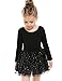 Arshiner Girls' Classic Long Sleeve Sequins Tutu Dress Leotard Black 130(Age for 4-5Y)