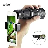 16x52 Dual Focus Monocular Telescope,SGODDE Waterproof Spotting Scopes ,HD Wide View, BAK4 Prism Scope with Hand Strap,Tripod , Universal Cell Phone Adapters for Wildlife Viewing Camping Travelling