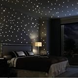 Fuloon Huge Set of 798/285 Glows The moon Beautiful Faery in the Dark Stars and Stick Wall Decals