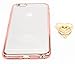 Bastex iPhone 6 Plus / 6s Plus Case, Ultra Thin Clear Luxury TPU Rose Gold Bumper Case Cover with Attachable Heart Pink Diamond Ring Holder for Apple iPhone 6 Plus/6s Plus