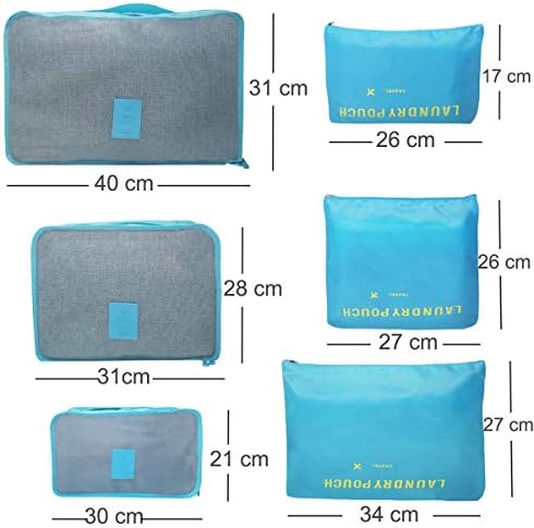 M-jump Clothes Storage Bags Packing Cube Travel Luggage Organizer Pouch,6 Set Travel Multi-functional Clothing Sorting Packages (Sky blue) 2 M-jump Clothes Storage Bags Packing Cube Travel Luggage Organizer Pouch,6 Set Travel Multi-functional Clothing Sorting Packages (Sky blue)