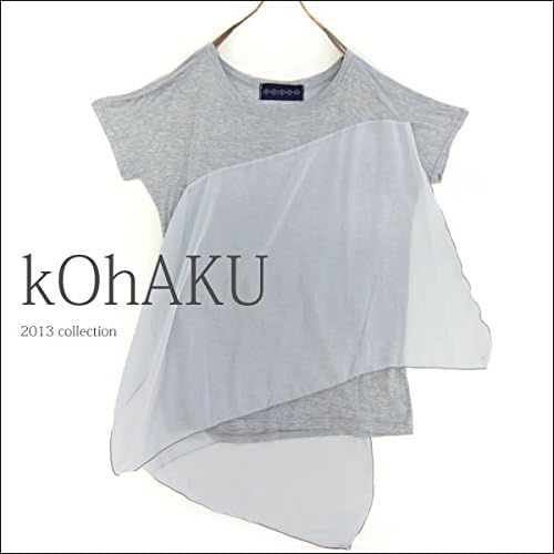 Amazon Kohaku デザインアシメカットソー レディース トップス カットソー Tシャツ アシンメトリー アシメ 半袖 シフォン 10 グレー 15 Tシャツ カットソー 通販