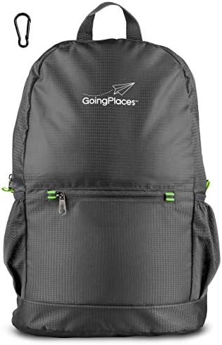 Going Places Packable Travel Backpack; Durable Double-Layer Bottom; Small & Light 20L Daypack Easily Foldable Into Attached Pouch; Water Resistant; Hiking, Disney, Camping, Cruises, Planes, Cycling