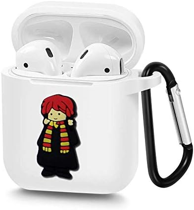 Airpods Case, Portable Silicone AirPods Charging Case with Carabiner Compatible with Apple Airpods Harry Potter Character (Ron Weasley)
