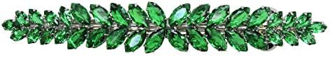 FashipGorgeous Green CZ Crystal floral Hair Barrette