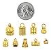 Cord End Cap for Jewelry Making, Kumihimo End Cap Finding Kit for Leather, Tassels; Gold 4mm to 9mm 90 PCs by Mandala Crafts