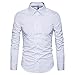 Manwan walk Men's Slim Fit Business Casual Cotton Long Sleeves Solid Button Down Dress Shirts (Small, White)