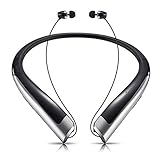 Bluetooth Headphones, Jpodream HX1100 Wireless Neckband Headset Sweatproof Sports Earbuds for Running with Mic - Black ?12 Hours Play Time, Bluetooth 4.1, CVC 6.0 Noise Cancelling?