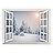 Removable Wall Sticker/Wall Mural - Pine Trees Covered by White Snow Out of The Open Window Wall Decorr - 36"x48"