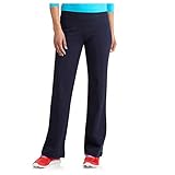 Danskin Now Womens Dri-More Core Bootcut Yoga Workout Pants - Regular or Petite (Medium, Navy Blue)