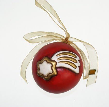 Stella Di Natale Thun.Thun Palla Di Natale Rossa S944 A82 Con Stella Angelo Amazon It Casa E Cucina