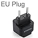 TESSAN Universal Travel Plug Adapter USA to The Most of Europe Travel Prong Adapter Plug Kit for The Most of Europe(Type C) - 3 Pack