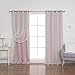 Best Home Fashion Mix & Match Tulle Sheer Lace & Blackout Curtain Set - Antique Bronze Grommet Top - Dusty Pink - 52
