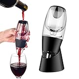 Wine Decanter, Cozysmart Wine Aerator Decanter with No-drip Stand for Red Wine, Multi Stage Design with Gift Box and Travel Pouch, Home and Party Use