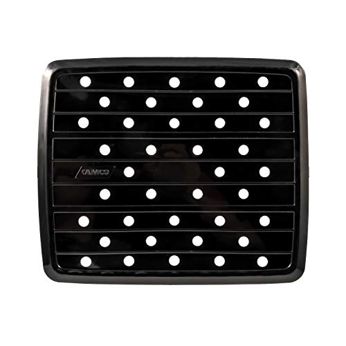 Camco Durable RV and Marine Sink Mat with Drain Holes - Compact Size Designed for RV, Camper, Trailer and Boat Sinks | Mildew Resistant | Measures 10" x 11 ¾ " - Black (43721)