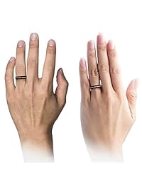 Midnight Rose Collection Anillo de boda de tungsteno de 0.236 in para hombres y mujeres, chapado en oro rosa de 18 quilates, cúpula central de línea negra cepillada pulida