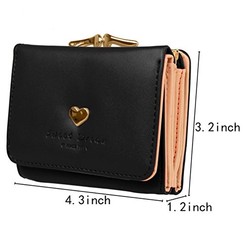 BaoLan Womens Wallet Small Kisslock Girl's Trifold Wallets Clutch Card