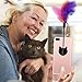 ZC GEL Feather Cat Toys (2 Pcs),Cat Selfie Stick Phone Attachment with Reusable and Removable Damage Free with all cellphone,Funny Feather Wand and Bells Attract Cat’s Attention to Take Photo or Sport
