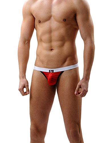 ARCITON Men's Sexy Low Rise Jock Strap Thong Medium(Waist: 28"- 30") 7 Colors/Pack 4006DK - Thumbnail 3