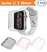 Apple Watch Series 2 & Series 3 Case 38mm, Monoy New [3 Pack] [Ultra Thin] Slim HD PC Screen Protector Protective Cover for iWatch 2 iwatch 3 38mm (38mm)