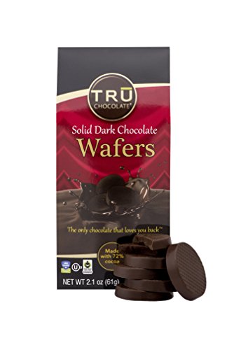 TRU Chocolate 72% Solid Dark Chocolate –No Sugar, Gluten Free, NON-GMO, Vegan, Dairy Free, Kosher, All Natural, 2.1oz.