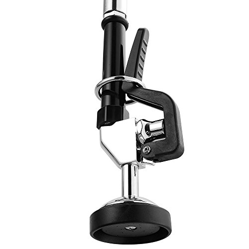 Aquaterior Chrome Commercial Wall-mount Faucet Pull Down Pre-rinse Spray with 12" Add-on Riser Spout CUPC NSF ANSI