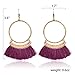 Livtor Fan Tassel Hoop Earrings Fish Hook Earring for Daily Wear, Wedding, Party etc(Purple)