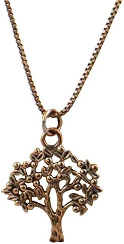 Copper Cherry Tree Tribal Necklace - Box Chain