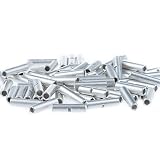 AIRIC Non Insulated Butt Connectors 100pcs 16-14 Gauge Electrical Wire Seamless Uninsulated Connectors Crimp Ferrule Terminals ...