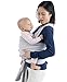 Mo+m Baby Wrap (Stone Grey) – Ultra Soft Infant Sling Child Carrier Keeps Your Baby Comfortable & Safe – 4 Different Carries – Cotton/Spandex Stretchy Wrap