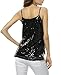 Tribear Women's Sexy Sequins Glossy Spaghetti Strap V Neck Camis Tops